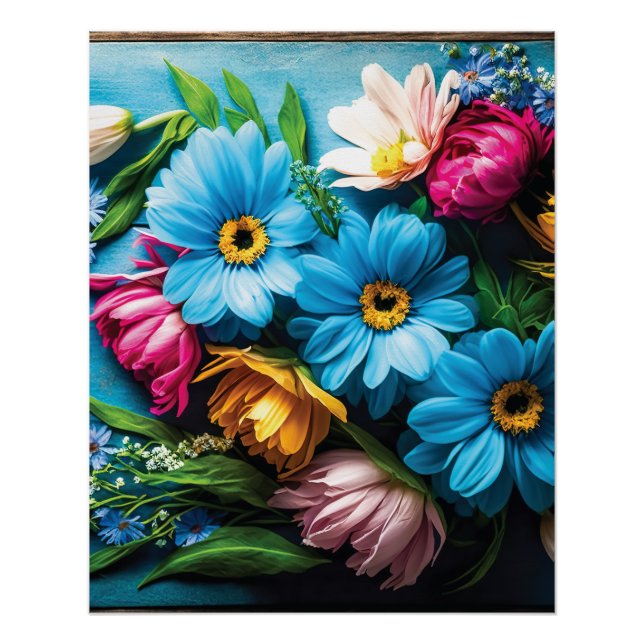 Póster Flores Coloridas (Frente)