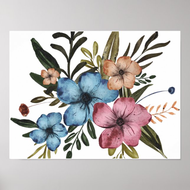 Poster Flores Coloridas (Frente)