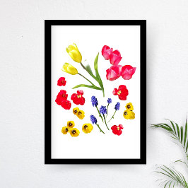 Poster Flores Coloridas da primavera - Arte Elegante Mini