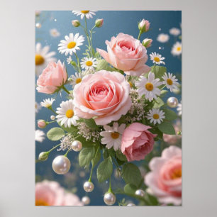 Poster Flores com elegância extravagante eterno