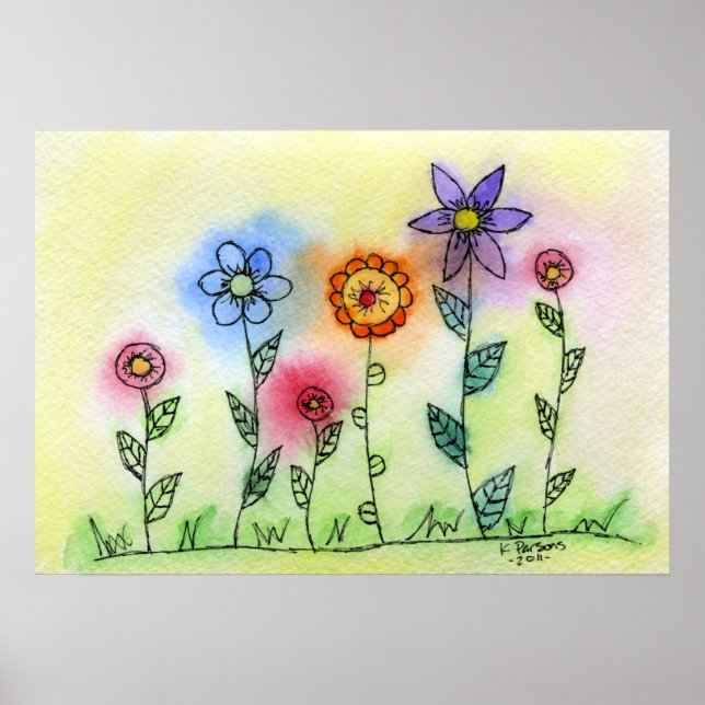 Póster Flores com Halos (Frente)
