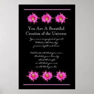 Poster Flores cor-de-rosa bonitas da inspiração