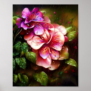 Poster Flores cor-de-rosa brilhante