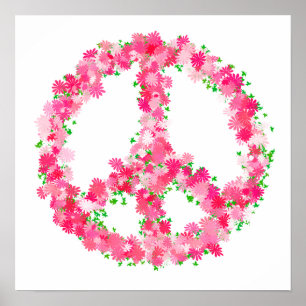 Poster Flores cor-de-rosa da paz