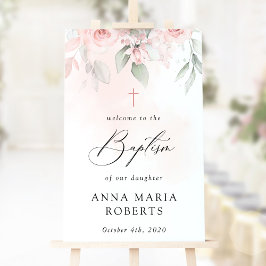 Poster Flores Cor-de-Rosa, Folhagens, Boho, Bem-vindo ao 
