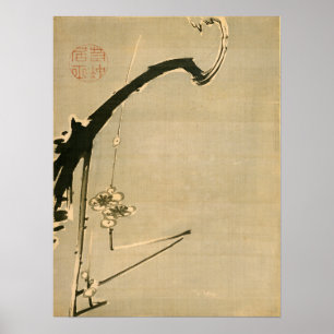Poster Flores da ameixa de Ito Jakuchu