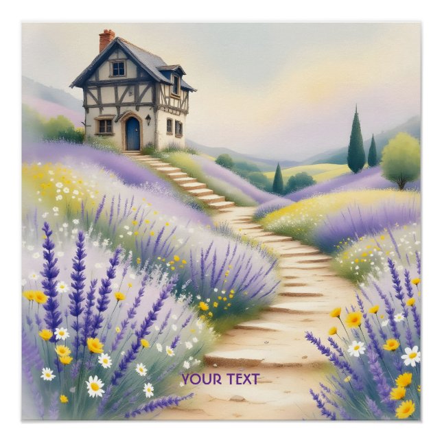 Póster Flores da Lavanda Fantasy (Frente)