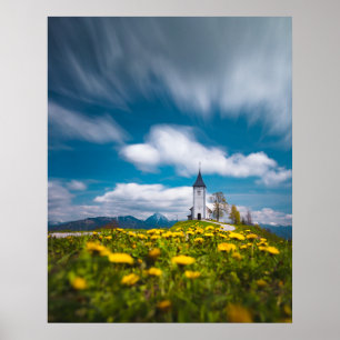 Poster Flores Dandelion na igreja da rua Jamnik Sl