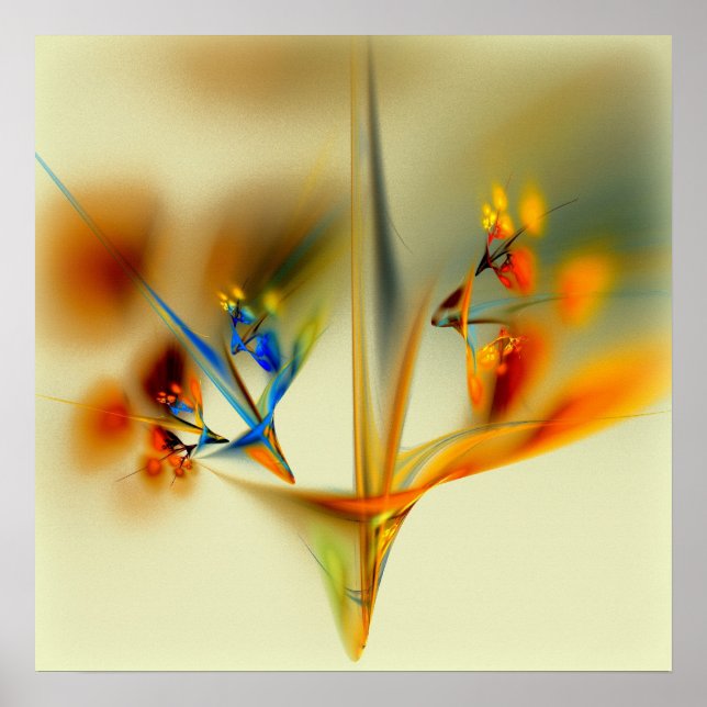 Póster Flores de abstrato (Frente)