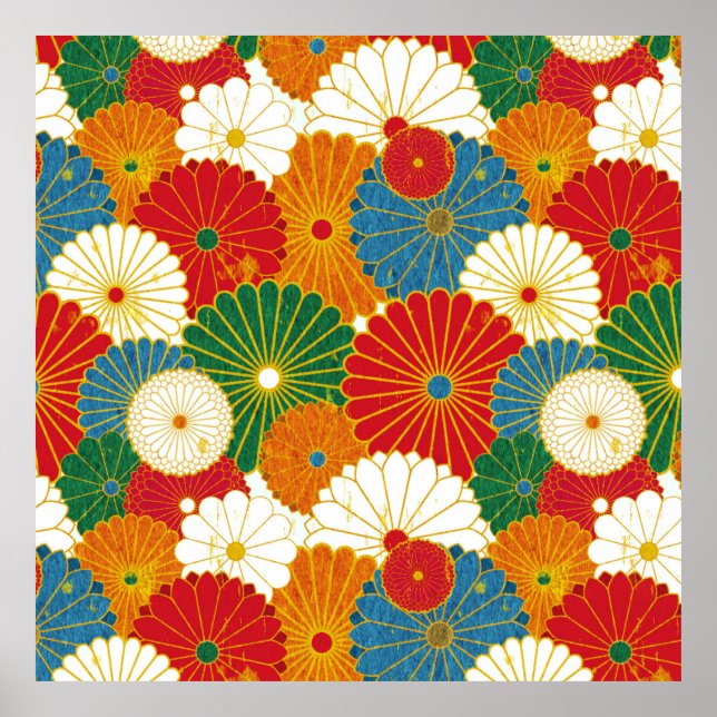 Poster Flores de abstrato (Frente)