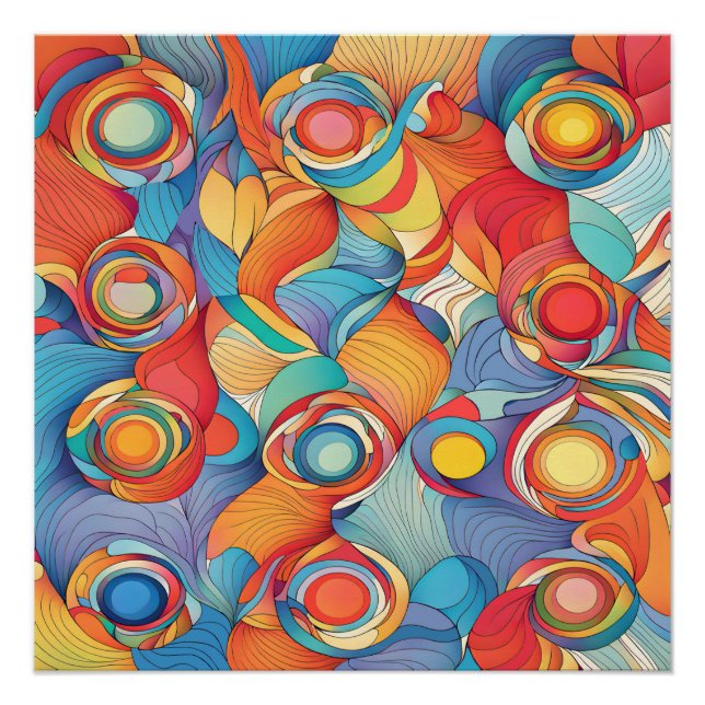 Póster Flores de abstrato (Frente)