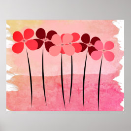 Poster Flores De abstrato A Rosa