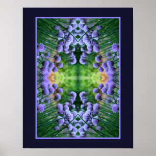 Poster Flores de Abstrato de Scallion Roxos Orton