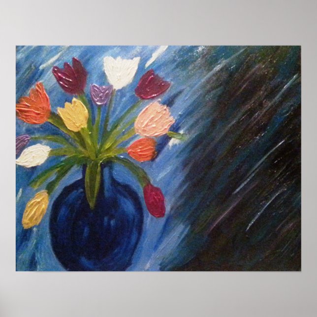 Poster Flores De abstrato Em Vase (Frente)