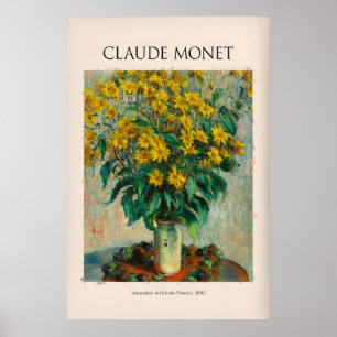Poster Flores de Alcachofra de Jerusalém de Monet em Natu