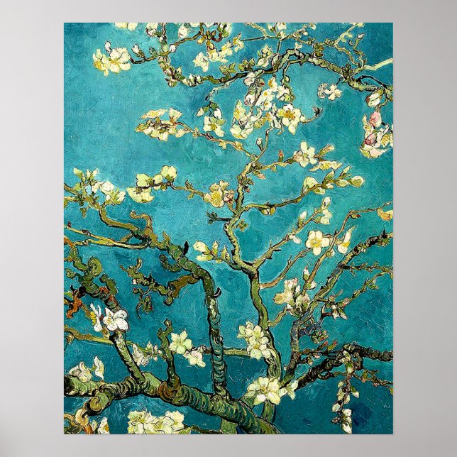 Poster Flores de Amendoeira de Van Gogh Impressionismo Cl (Frente)
