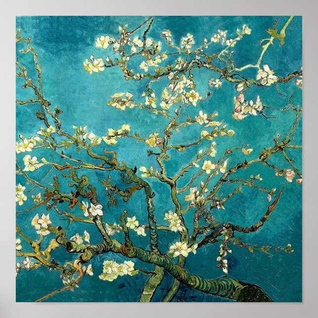 Póster Flores de Amendoeira de Van Gogh Impressionismo Cl (Frente)