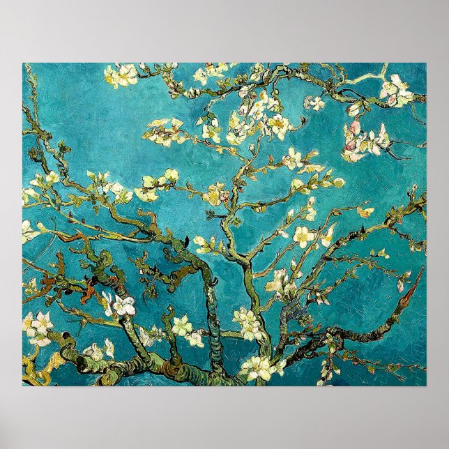 Poster Flores de Amendoeira de Van Gogh Impressionismo Cl (Frente)