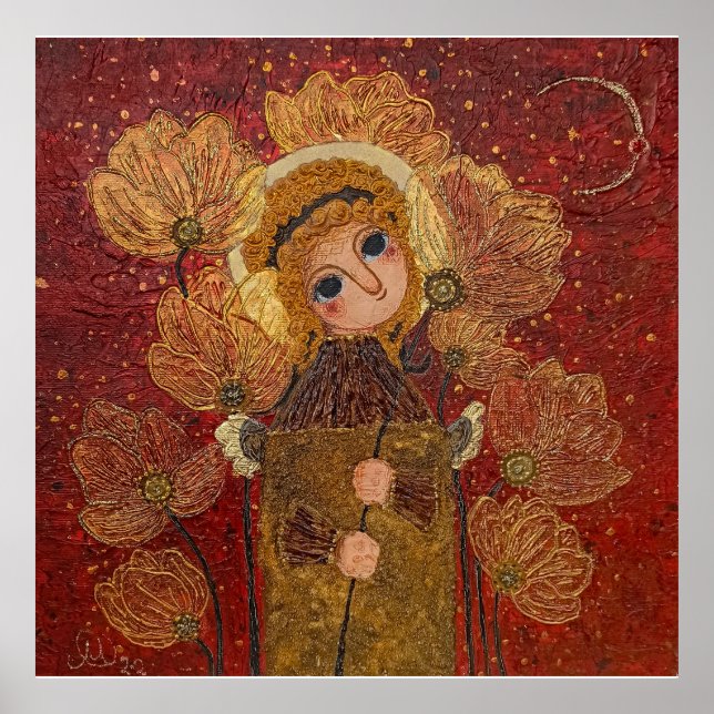 Poster flores de anjo vermelho (Frente)