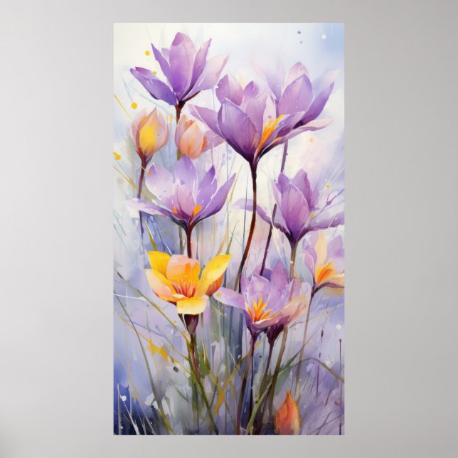 Poster Flores de Aquarela (Frente)