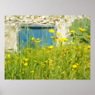 Póster Flores de aquarela amarelas