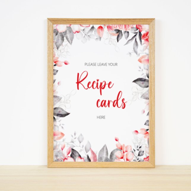 Poster Flores de Aquarela deixam seu cartão de receita (Criador carregado)