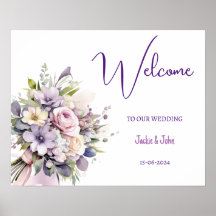 Flores de aquarela. Sinal de Boas-Vindas do Casame