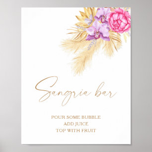 Poster Flores de aquarelas - bar de sangria