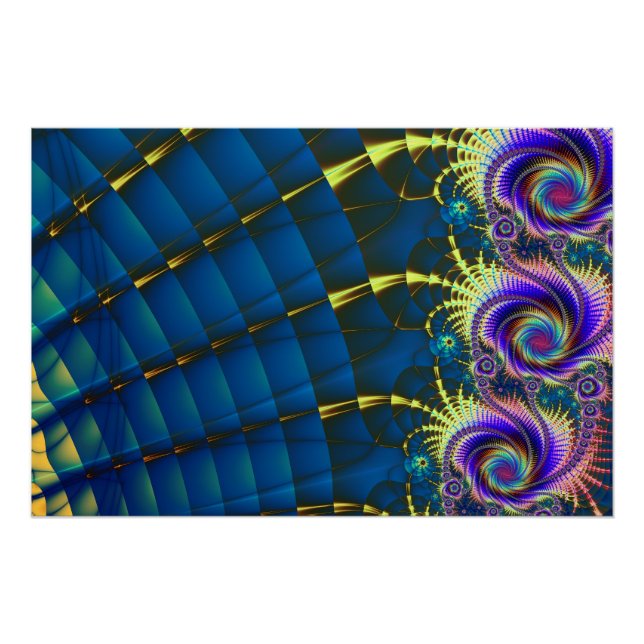 Póster Flores de Arco-íris em Espiral (Frente)