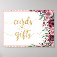 Flores de Blush e Placas e Presentes de Casamento