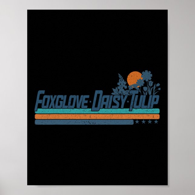 Poster Flores de Boho Sutis Trem Resiste Camisa Foxglove  (Frente)