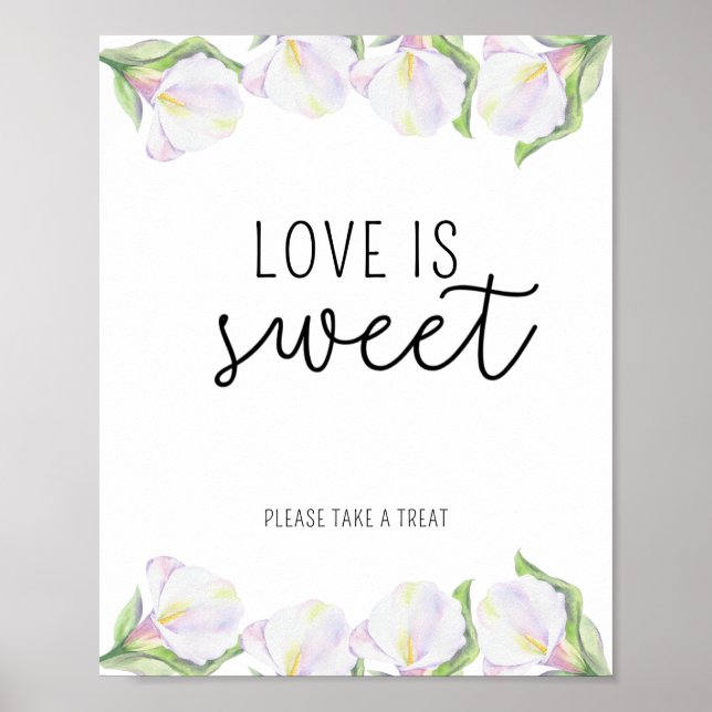 Poster Flores de cala - O amor é doce, aproveite um prese (Frente)