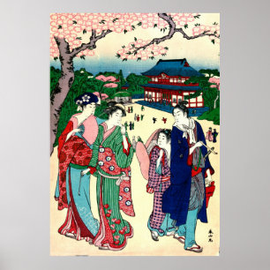 Poster Flores de cerejeira Ueno Japão 1781