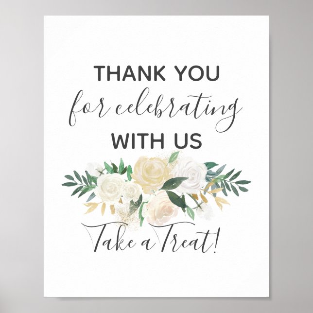 Poster Flores de chá de fraldas tiram sinal de favor do t (Frente)