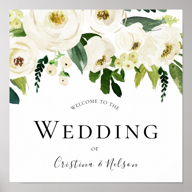 Poster Flores de Champanhe Bem-Vindo ao Casamento de Sina (Frente)