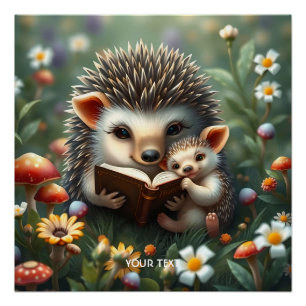 Póster Flores de Cogumelos Fantasy