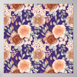 Poster Flores de Cores de Água de Tendy