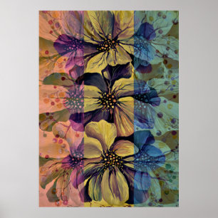 Poster Flores de Delfinium utópicas