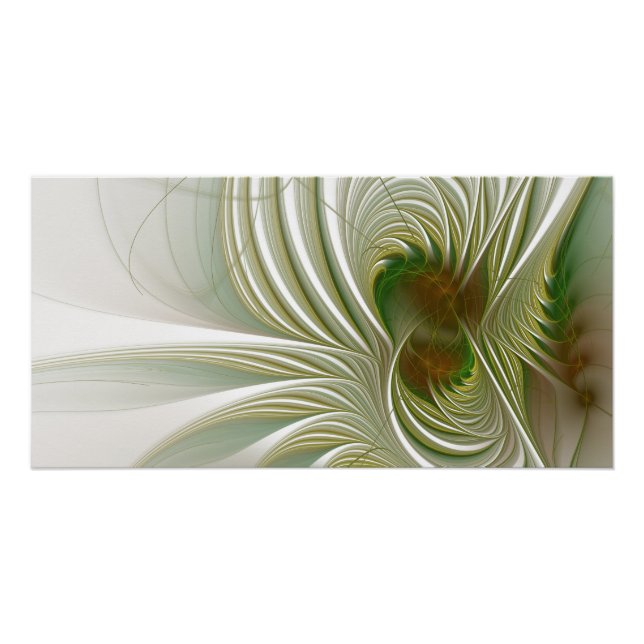 Póster Flores de fantasia fractal macias e ternas (Frente)