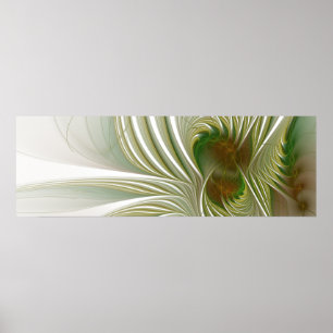 Poster Flores de fantasia fractal suaves e tenra