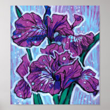 Flores De Flores Iris Flores Púrpura De Pintura Fl