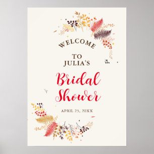 Poster Flores de Floresta Selvagem Folhas de Cogumelos Ca