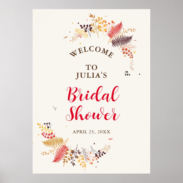 Poster Flores de Floresta Selvagem Folhas de Cogumelos Ca (Frente)