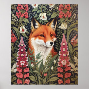 Poster Flores de Fox e Foxglove William Morris Inspirado