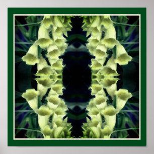 Poster Flores de Foxglove Creamy Abstrato