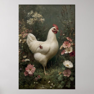 Poster Flores de Frango Imprimível, Páscoa Cottagecore