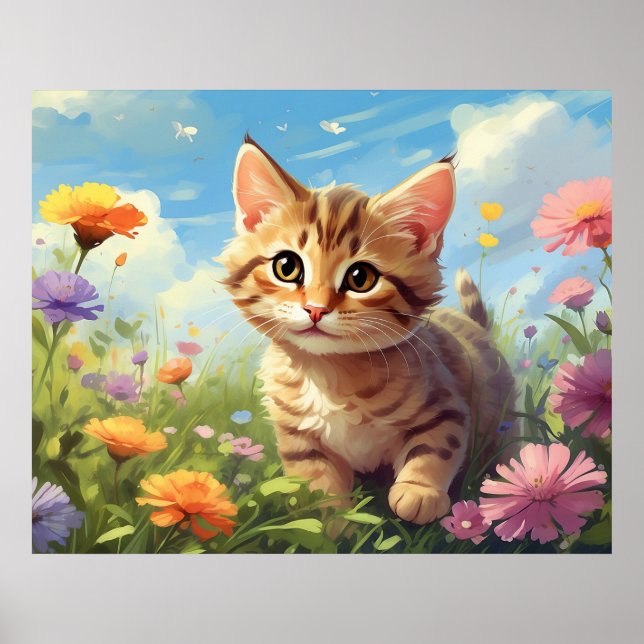 Poster *~* Flores de Gatinho de aninhamento 5:4 Gatinhos  (Frente)