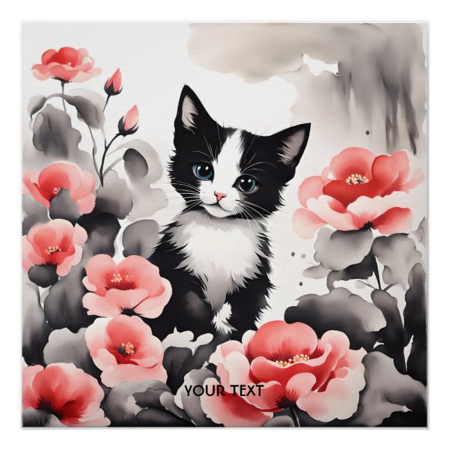 Póster Flores de Gatinho Fantasia (Frente)