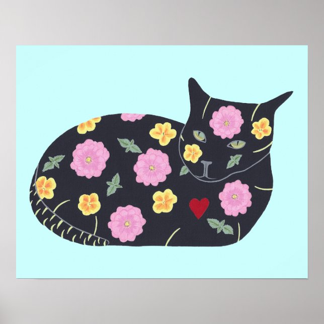 Póster Flores de Gato Preto Plantas que Gatos Podem Comer (Frente)