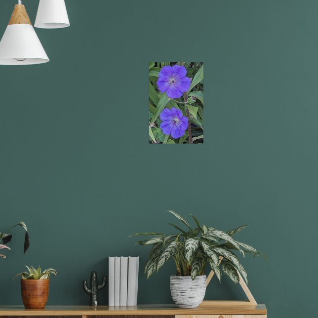 Poster Flores de Gerânio Roxo Floral (Sala de Estar 1)